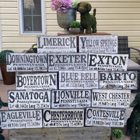 SANATOGA, PA RUSTIC WOOD TOWN SIGN - Picture 3 of 4